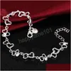 Urok Bracelets 925 Sterling Sier Fl Heart Aaa Cyrron Chain Bransoletka dla kobiet Wedding zaręczynowy impreza mody biżuteria Dostarcz dh3xl