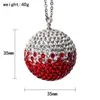 Interiördekorationer bil hängande boll bakspegel bling tillbehör strass metall 3,5 cm