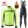 Cycling Jersey Sets RION Jacket Bib Pants Set Mens Windbreaker Ropa Ciclismo Hombre Winter Thermal Fleece 3D Pad Bike Tights For MTB 221201