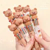 Bear Cartoon Silikon 10 kolorów Chunky Ballpoint Pen Pen School Office Dres Prezent Prezent Papelaria Escolar GC1842