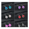 Dangle Chandelier Korean Dangle Earrings Women Girl Creative Handmade Transparent Resin Dried Flower Peach Blossom Temperament Gif Dhuws