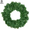 Fiori decorativi Ghirlanda di ghirlande di pino artificiale verde per porta d'ingresso Finestra Camino Decorazione natalizia U5o4