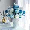 Fleurs décoratives artificielles de haute qualité, Bouquet de marguerites au toucher réel, fausse boule de fleurs Dhalia en plastique pour salon
