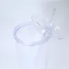 Entrepôt américain 24 oz en plastique couvercle plat gobelets d'eau avec paille noire double paroi réutilisable portable 710 ml tasse à café de bureau tasses à boire en acrylique transparent bricolage