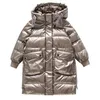 Down Coat Russian Winter Cotton Jacket For Girls Waterproof Shiny Warm 5 14Years Teenage Hooded Thicken Kids Parka Snowsuit 221130