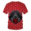 Mens T Shirts Devil Pattern 3D Print Metal Style Clothing Shirt Summer Hip-Hop Loose Short Sleeve Tops Men Clothing