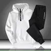 Herrspårsperioder Män trackdräkt Män Autumn Winter Hooded Sweatshirt Drawstring Outfit Sportkläder Male Suit Pullover Tvåverk Set Casual 221201