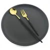 Conjuntos de talheres de talheres de cozinha Facas de bolo Forks Spoon Spoon Conjunto de mesa de mesa 5pcs/Definir talheres de ouro verdes de aço inoxidável