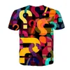 Heren t shirts mannen en vrouwen kleding 3D geprinte casual shirt print vraagteken boventoppen paren dezelfde paragraaf korte mouwen zomer