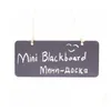 Blackboards Hanging Wooden Mini Blackboard Double Sided Erasable Chalkboard Wordpad Mes Sign Black Board Cafe Office School Supplies Dhrgq