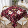 테이블 천 구슬 인쇄 식탁 핑크 브라이트 패턴 보호 커버 폴리 에스테르 데스크 스퀘어