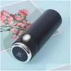 Water Bottles 420Ml Smart Thermos Stainless Steel Water Bottle Led Digital Temperature Display Coffee Thermal Mugs Intellige Dhgarden Dhvf9