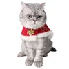 Pet party cat Dog Apparel warm red velvet cloak European and American Christmas New Year wind shield cloak