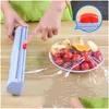 Andere keukengereedschap Plastic doos Cling Film Cutter Preserveermiddel Folie Wikkel Dispenser Opbergkeukengereedschap PPT E roestvrijstalen mes DHZKP