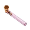 Glass pipe with diamonds metal bowl display for water bong tobaccom oil burner pipes Smoke accessories