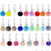 Porte-clés Az Alphabet Porte-clés Mode Artificielle Lapin Boule De Fourrure Lettre Porte-clés Sac Charme Pendentif Doux Et En Peluche Pompon Keyfob Juif Dhvdh