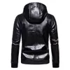 Men's Leather Faux Casual Hooded Slim Fur Coat Solid Color Jacket Winter Zipper Patchwork Coats 221201