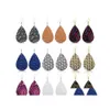 Dangle Chandelier Arrivals Fashion Creative Water Droplets Pu Leather Earring Bohemian Nation Oval Earrings For Women Charm Jewelr Dhldz
