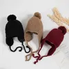 Cappello per bebè con pompon Cappellino per bebè lavorato a maglia invernale con paraorecchie Orecchie calde Berretto per bambini per ragazze Ragazzi Cappelli per neonati Accessori per bebè 1-5 anni