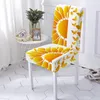 Housses de chaise tournesol fleur couverture extensible automne Rural papillon élastique amovible siège pour cuisine salle à manger Banquet