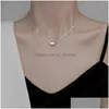 Pendant Necklaces Korea Vintage Gold Sier Color Steel Titanium Pendant Choker Necklace Jewelry For Women Girls Gift Drop Delivery Ne Dho1U
