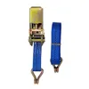 2PCS Car Motorcycle Sicting Lanking Cargo Correia Ratchet Belt Weaving 5M Resistente ao desgaste com metal Buiz de fivela de poliéster Blu