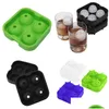 Baking Moulds Square Four Holes Chunk Mold Epoxy Resin Sile Frozen Ice Block Mod Cream Drink Molds 6 08Yc L2 Drop Delivery H Dhgarden Dhbx8