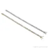 Хип -хоп теннисные бриллианты браслеты для мужчин модные медные цирконы 7 8 дюймов Золотые серебряные украшения329R