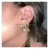 Moda de lustre de lustre 26 letras inglesas de zircon Ear Piercing Brincho