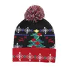 Berets Cute Christmas Elk Beanie Hat Windproof Children Woolen Knitted With LED Light Festival Party Po For Boy Girl