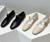 Die Reihe Waxy weiche Schuhe quadratisch rund um den Kopf flach Mary Jane Single -Schuhe in Dongguan Leder Ballettschuhen für Frauen 2024