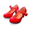 الأحذية الرياضية Bekamille Girls Leather Shoes Autumn Bowtie Sandals أطفال عالية الكعب الأميرة الحلوة ل SZ107 221130