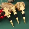 Christmas Decoration Wine Bottle Stoppers Gold Santa Claus Snowman Reindeer Beverage Champagne Corkers XBJK2212