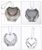 Sublimation Metal Blanks Ornaments Pendants Hand Holding Heart Car Decoration Silver Grey Party Supplies Hang Gifts wly935