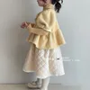 Kleidung Sets Kinder Herbst Winter Koreanischen Stil Mädchen Ursache Süße Mode Hemd Mantel Kleid Shorts Drei Stücke Kleidung 221130