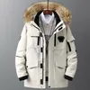 Os coletes masculinos engrossam jaqueta com grande colar de pele real parka 30 graus homens homens casuais à prova d'água, tamanho de casaco de inverno 3xl 221130