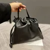 İnanılmaz Lüks Tasarımcılar İpli Çantalar Kova Deri Çantalar İpli Tek Omuz Çantaları Kadın Çantalarını Katlayın Moda CrossBody Debriyaj Baskılı Siyah Pembe Çapraz Vücut