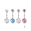 Nombril Bell Bouton Anneaux Rond Nombril Bell Bouton Anneau Ventre Piercing Barre En Acier Inoxydable Ombligo Party Stud Barbell Pour Femme Sexy Dhivp