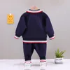 Conjuntos de roupas meninos Spring Spring Gentleman 2pcs Definet para crianças roupas de algodão Waffle Children tracksuit xadrez 1 2 3 4 5 anos 221130