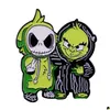 Pimleri Broş Karikatür Yeşil Arkadaşlar Pin Cadılar Bayramı Broş Korku Rozetleri Damla Teslimat Takı Dh0Vy