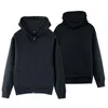 Men's Hoodies Black Gray White Navy Blue Red Boys Man Full Zip Fleece Hoodie XXS 4XL Couple Clothes ZIIART