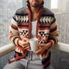 Sweaters masculinos Autumn e Winter Zipper Cardigan Jacket Lapeel Jacquard Sweater 221130