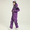 Skiing Suits Women Suit Snowsuit Sport Set Waterproof Hooded Woman Snowboard Jumpsuit Mountain Clothes Overall 221130