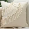 Pillow Boho Decorative Throw Covers With Tassel For Couch Bed Sofa Morocos Lumbar Tufted Pillowcase 45X45 Home Decor Cojines