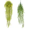 Decorative Flowers 2Pcs Artificial Plant Vines Wall Hanging Rattan Leaves Branches Garden Home Decoration Plastic Fake Silk Leaf Green