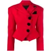 2024 yeni kadın takım elbise cep dekorasyon çantası bez düğmesi ince uyuyan kırmızı kısa tarzı takım elbise