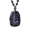 Collares colgantes obsidiana black buddha colgantes xuanwu emperador patrón santa cuentas hechas hechas collar