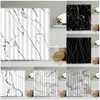 Shower Curtains Marble Striped Curtain White Gray Gold Black Simple Design Bathroom Accessories Decorative Waterproof Screen With Hook 221130