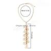 Collares pendientes Bohemian Summer Beach Collar de cadena larga de concha natural para mujer Conch Seashell Simple Tassel Joyería de moda Dro Dhbua