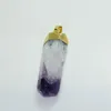 Naszyjniki wisiorek fioletowy kryształowy naszyjnik z kamieniem naturalnym 2022 wahadło Druzy Gold Healing Duże surowe kwarcowe kolumnę Kamienie Szorstkie Kamienie